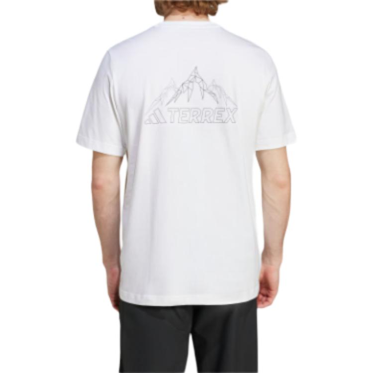 Adidas T Shirts Men's White Crew Neck Moderate IZ0465