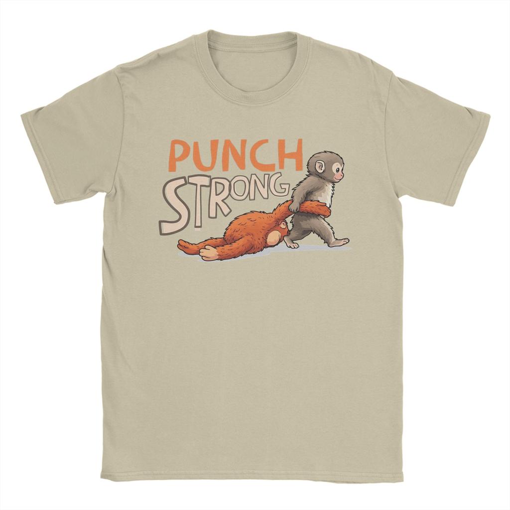 Unisex TShirt Baby Monkey Punch Strong Funny Cotton Tees Short Sleeve  T Shirts Round Collar Clothing Printed