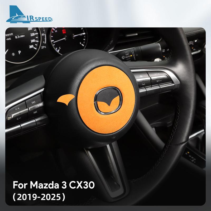 Top Suede Trim LHD RHD Sticker For Mazda 3 Axela CX30 CX-30 2024 2025 Car Steering Wheel Accessories