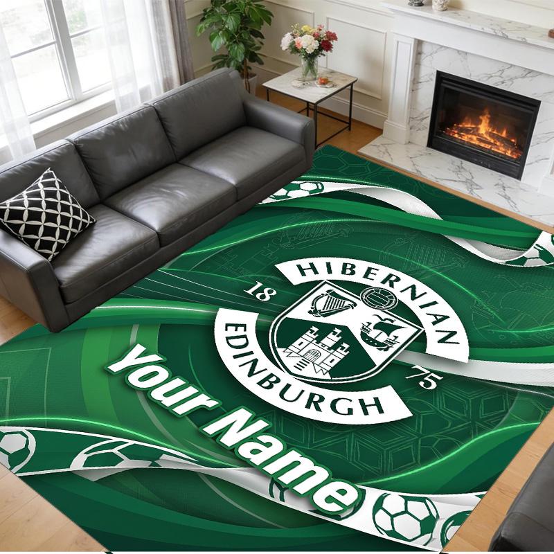 Crystal Velvet Rug Custom Name Text, Soft Non Slip Floor Mat Home DecorHibernian FC