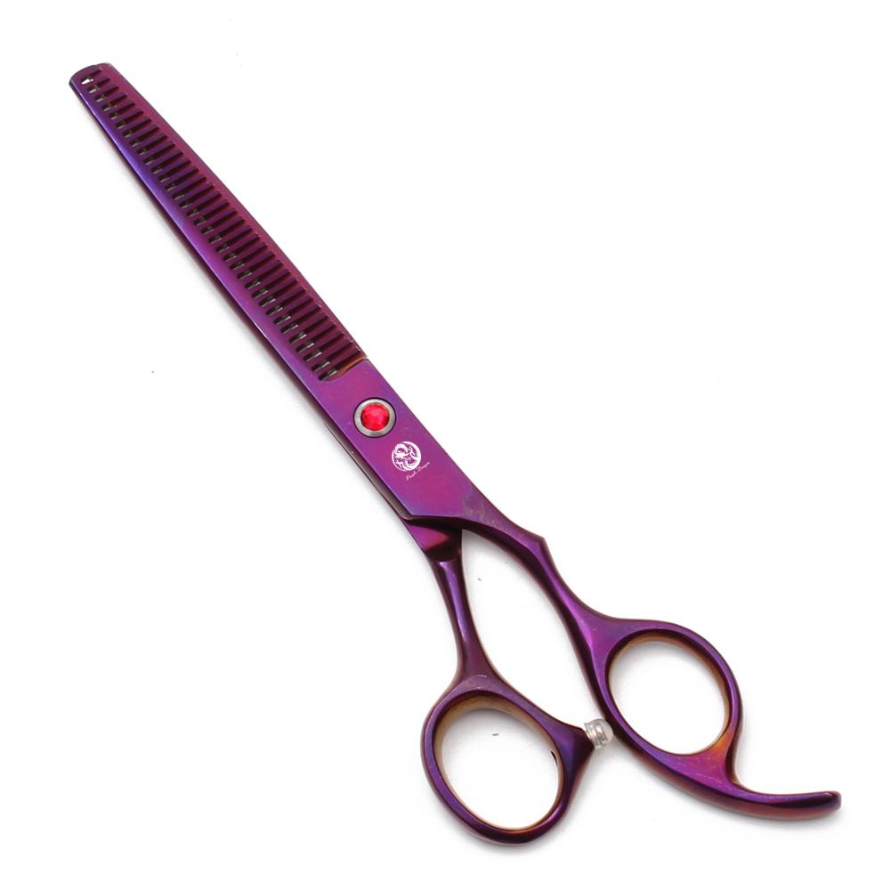 Ножницы для стрижки собак Purple Dragon 6,5" 7" из нержавеющей стали, изогнутые вверх, профессиональные ножницы для домашних животных, филировочные ножницы Z3002