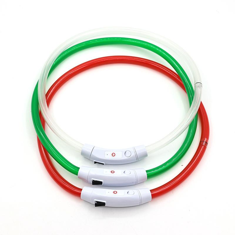 Светящийся ошейник для питомца, Светящийся ошейник для собаки, Ошейник для собаки USB-зарядка Светодиодный ошейник из оптического волокна, Мигающий ошейник для собаки