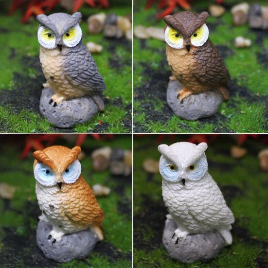 1/4 шт. Статуя совы, реалистичная, для внутреннего и наружного использования, художественное ремесло, украшение для двора, парка, фермы, скульптура совы, украшение для сада из смолы