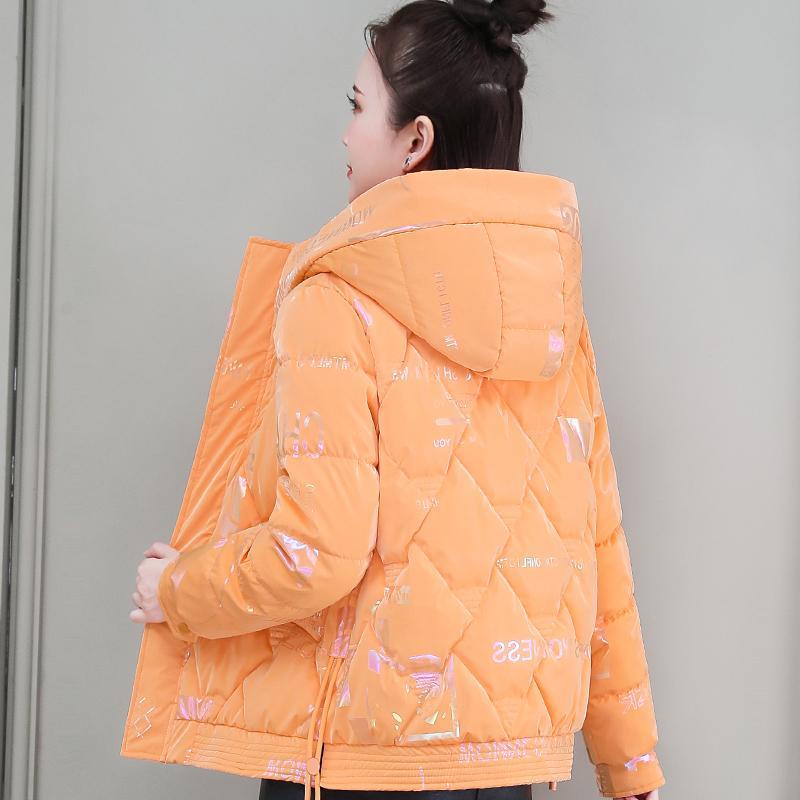 Женская осенне-зимняя куртка большого размера, короткая, стеганая и утолщенная, теплая, с капюшоном, яркая, повседневная верхняя одежда