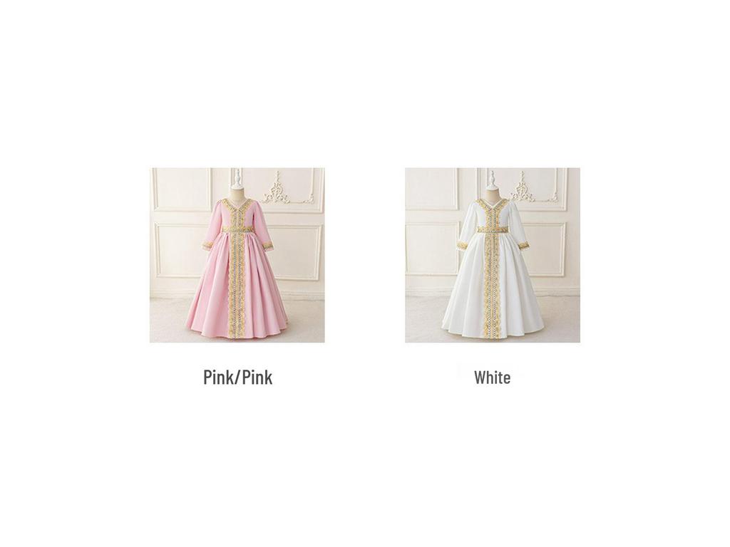 Shein Новое шифоновое дышащее длинное платье-халат для детей с дизайном горячего тиснения