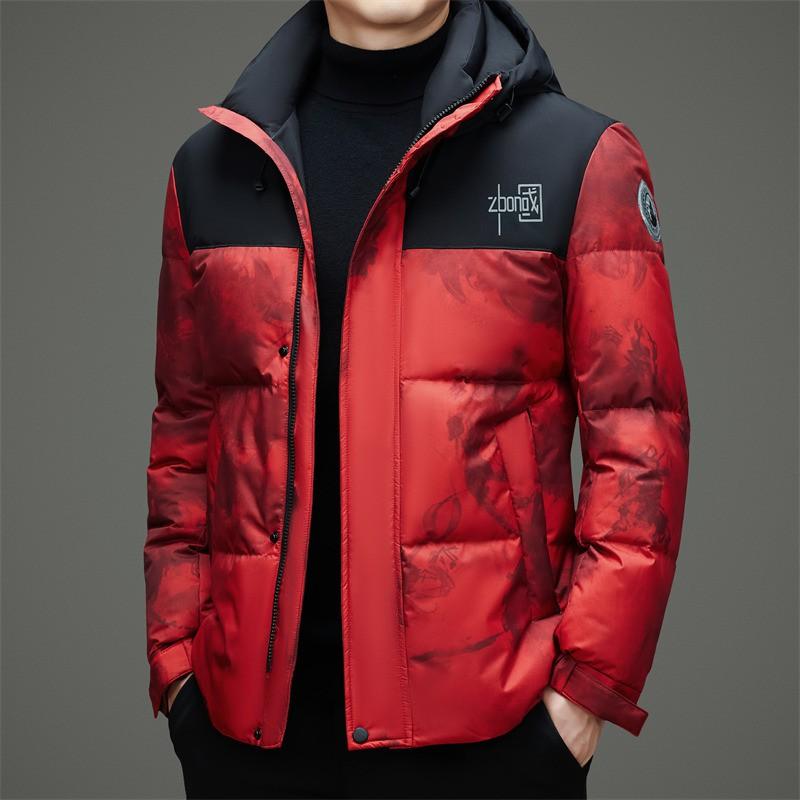 Mens Short Hooded Duck Down Jacket Winter Warm Casual Puffer Coat Urban Lifestyle