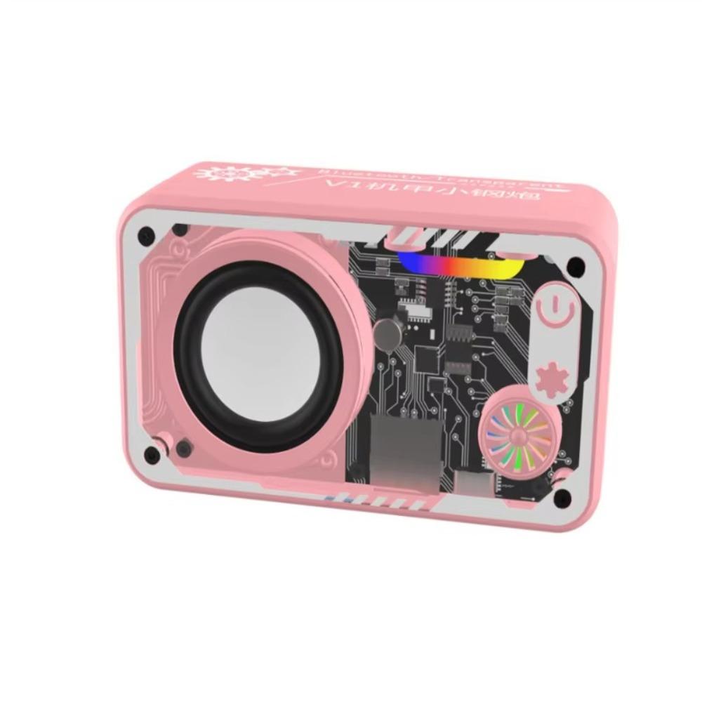 RGB Light Transparent Mecha Speaker Colorful LED Lighting Desktop Speaker Portable Entertainment