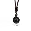 A+++ Stone for Lovers Transfer Black Crystal Beads Natural Pendant Obsidian Eye Rainbow Ball