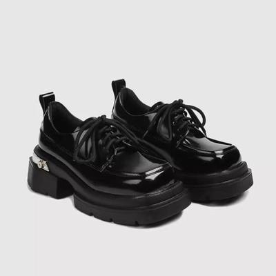 Модная весенне-осенняя обувь лоферы с квадратным носком черного цвета для женщин оптом, шикарная остроносая, самая последняя популярная Y2k, по акции, на платформе, женские туфли-лодочки