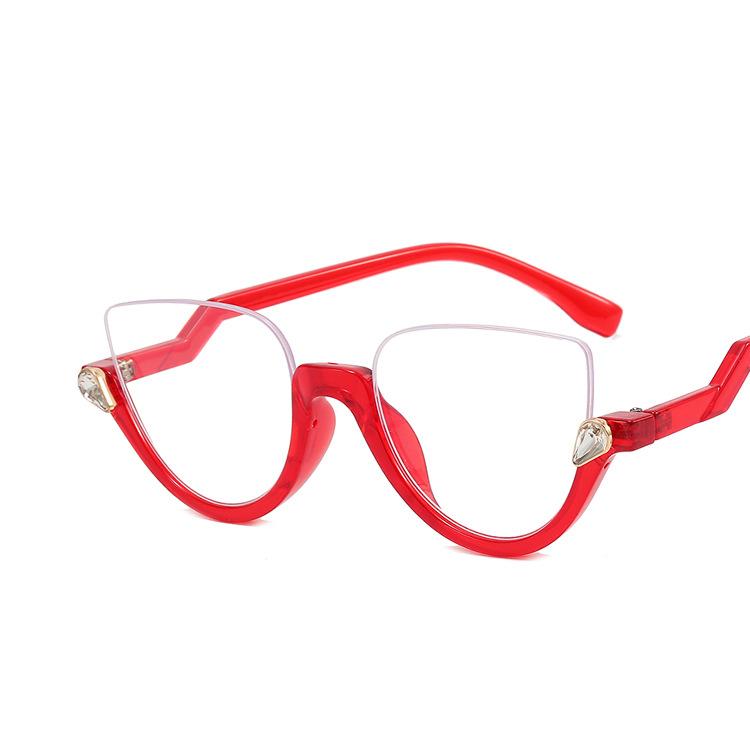 Новые женские треугольные очки в оправе, модные, индивидуальные, ретро, классические, с бриллиантами, полуоправа, простые очки