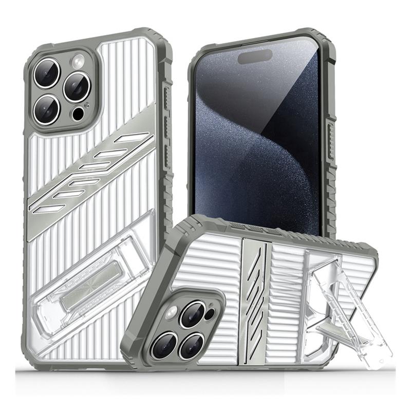 KEYSION Противоударный чехол для iPhone 15 Pro Max 15 Plus Прозрачный PC+силиконовый чехол-подставка для телефона для iPhone 15 Pro Max