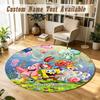 Round Rug Custom NameSpongeBob Pattern Non Slip Carpet Home Floor Decor