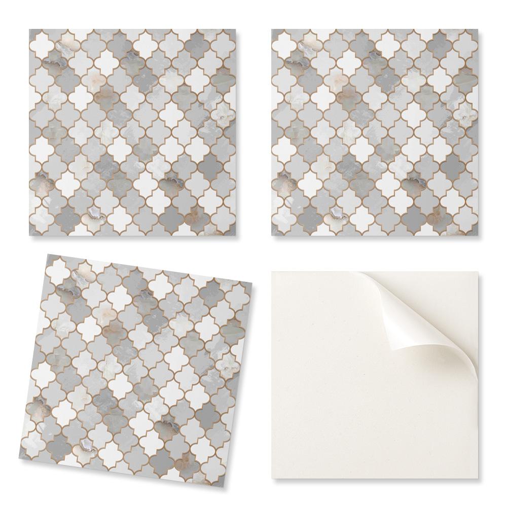 Self-adhesive Vinyl Tile Covering Mosaic Pattern with Shapes 9x30x30 cm