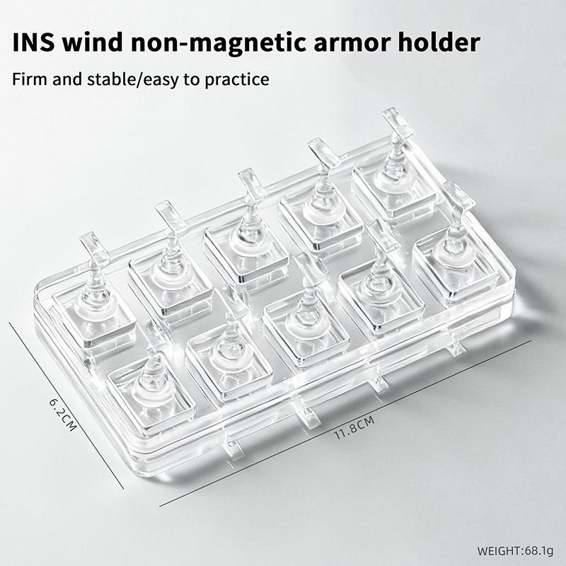 1/5/10 Grid Non-Magnetic Nail Stand Sample Nails Display Nail Polish Holder Nail Tips Reusable