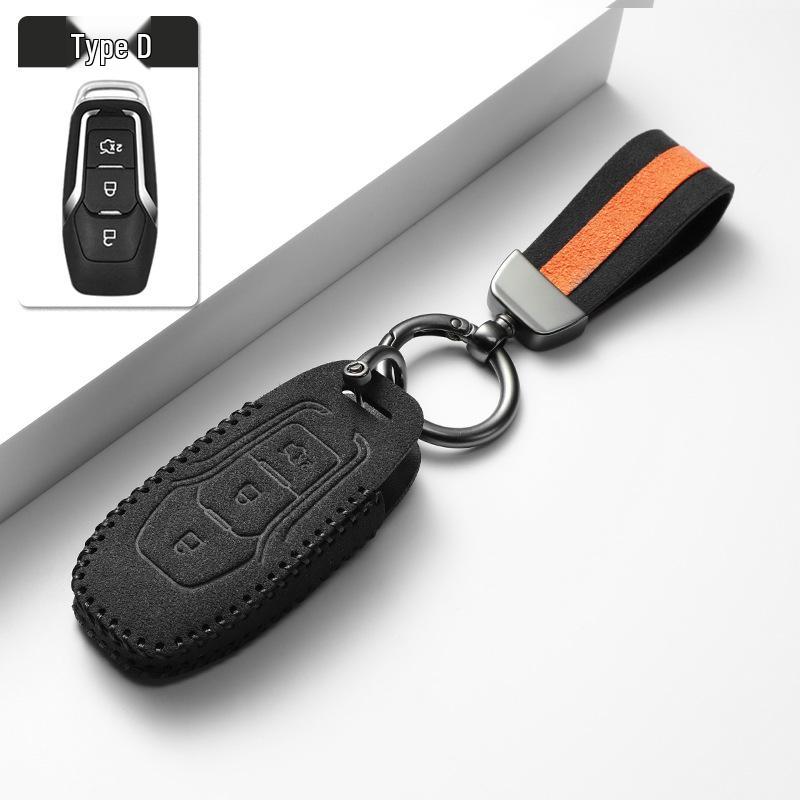 Two-Tone Suede Key Shell for Ford Mondeo, Edge, Explorer, and Focus