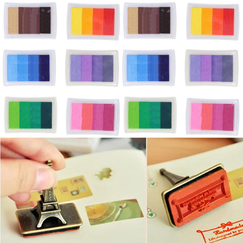 12 шт. 4 цвета градиентные чернильные подушечки набор красочные поделки для открыток подарочные подушечки для штампов