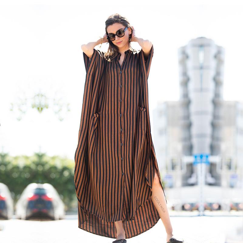 Женская пляжная туника-макси на пуговицах. Расцветки в ассортименте