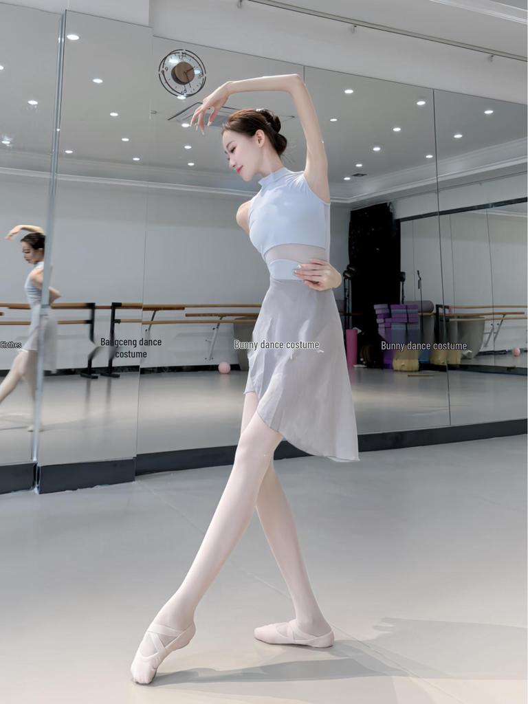 Женский балетный купальник-ханбок с подкладкой для танцев, экзаменов по искусству, йоги и выступлений.