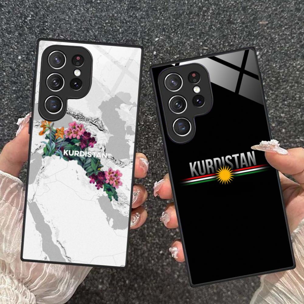 Стеклянный чехол для мобильного телефона с флагом Курдистана для Samsung Galaxy S26 S25 S24 S23 S22 S21 S20 Note20 Plus FE Ultra Цветная крышка