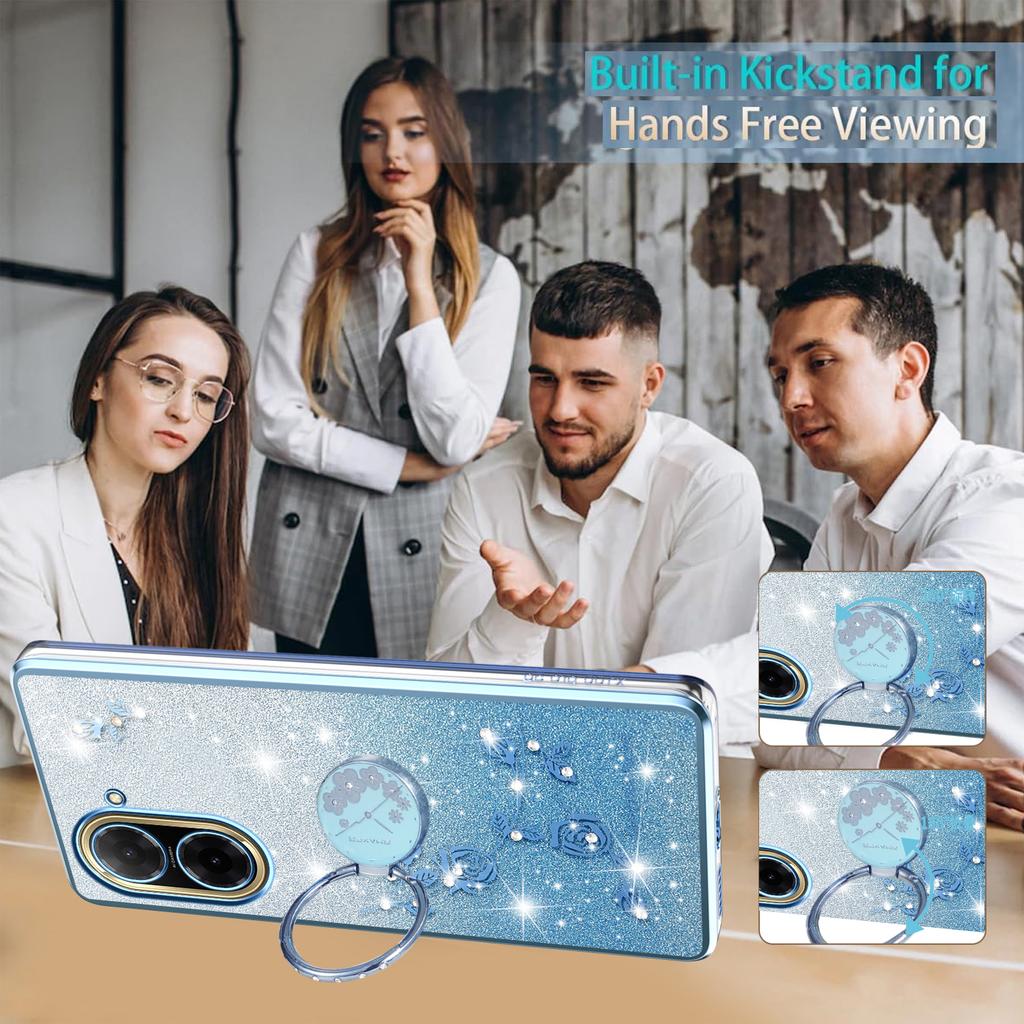 KADEM Для Xiaomi Redmi A5 NFC (США) (173,45 мм) Чехол Кольцо Подставка ТПУ Цветы Чехол для Телефона Градиент Блестки