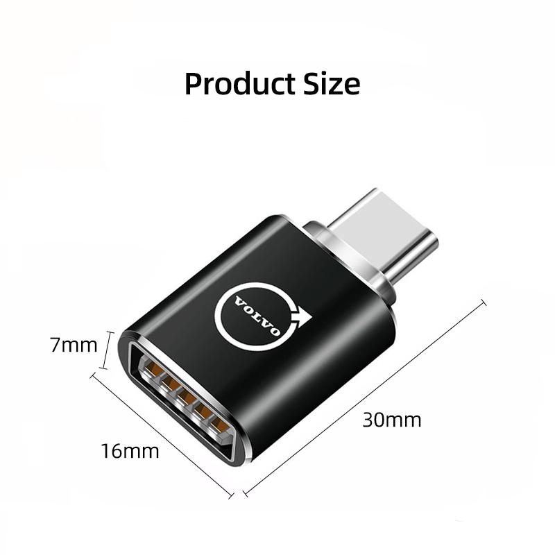 Новый автомобильный кабель-адаптер Volvo Type-C на USB для быстрой зарядки, конвертеры для XC90 V90 V60 XC60 V40 EC40 EX40 S80 S60 S90 C40 XC40 V70