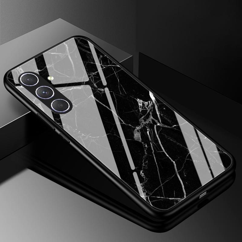 Чехол для телефона из закаленного стекла для Samsung Galaxy A05 A05S Чехол A15 A14 A24 A34 A25 A54 4G 5G Роскошный Твердый Бампер A04 A04S A04E