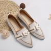 Women Flats 2025 New Knitted Slip Breathable Comfortable Solid Color Shoes Casual Pointed Toe Walking Loafers Sneakers Women