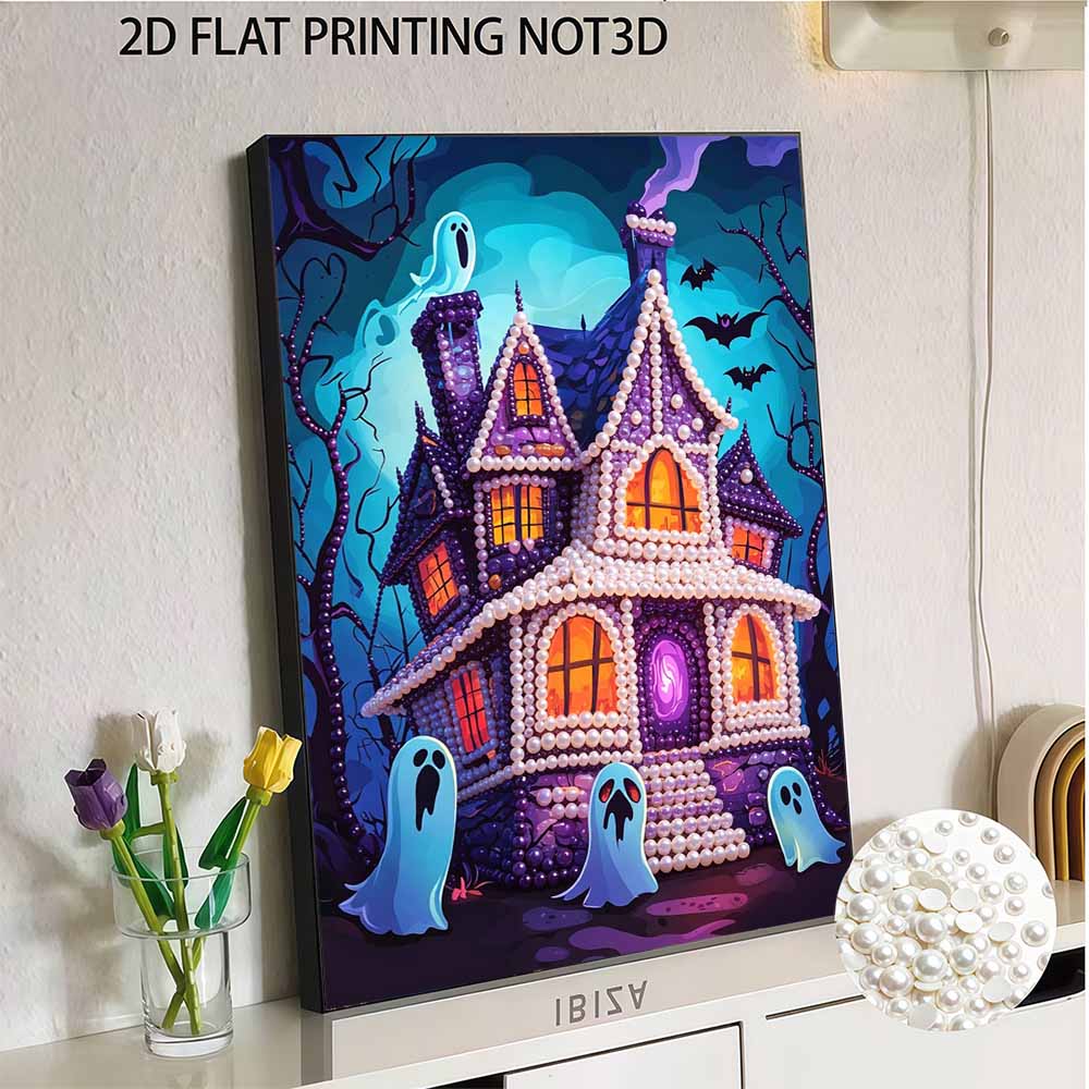 Набор для создания 3D-картины из бусин «Загадочный фиолетовый замок» (без рамки) Расслабляющее ручное творчество для декора стен дома