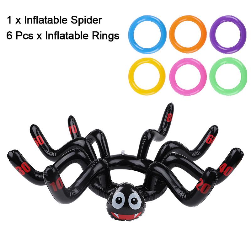 Halloween Ring Toss Game Inflatable Spider Octopus Ring Toss Toy Family Games Kids Halloween Party Favors Supplies Gifts 2025