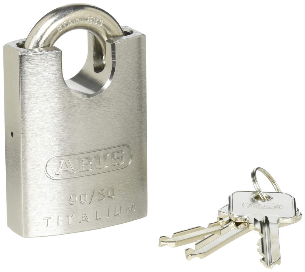 Nippon Lock Titanium Padlock 50mm 3 Keys Shackle Guard Type BP90RK