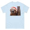 Smiling Christmas Sloth On a Tree Branch Men's Women's Sloth T-Shirt