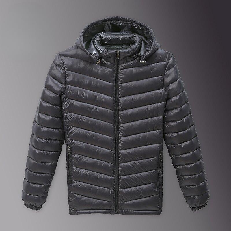 Легкое мужское хлопковое пальто для осени и зимы, сохраняющее тепло и защищающее от холода, плюс большой размер, воротник-стойка, капюшон, верхняя куртка из хлопка