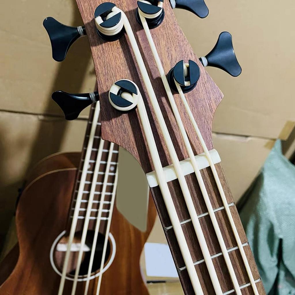 Порожек для 4-струнной бас-гитары, кость крупного рогатого скота, с прорезями, верхний порожек для замены, аксессуары для электробас-гитары в винтажном стиле, плоское дно