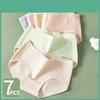 Cotton Women Breathable Panties 7pcs Cute Bow Girls Briefs Soft Underpants Size Mxxl