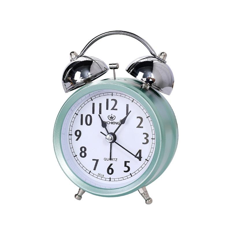 New Super Loud Simple Ringing Alarm Clock Night Light Mute Clock Bedroom Gift Student Bedside Sleeping Clock