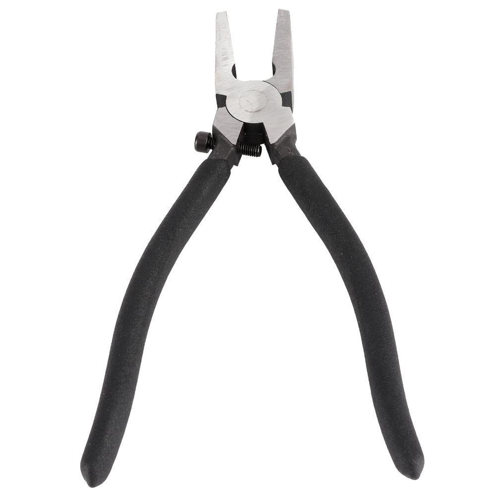 Black Glass Pliers Rubber Tips Flat Nose Pliers Glass Breaking Tool Stained Glass and Mosaics Work