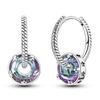 925 Sterling Silver Hoop Earrings Love Flower Plant Ear Studs Fit Teens Women Female Party Drop Earrings Jewelry Gifts 2