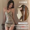 Sexy lingerie small chest split fork temptation lace-up suspender nightdress women's pure desire suit