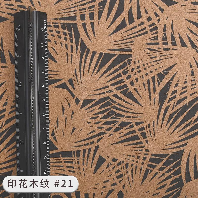 Durable Environmentally Friendly Printed PVC Cork Leather Fabric Suitable for Decorative Tablecloths Bags DIY Sewing Fabrics