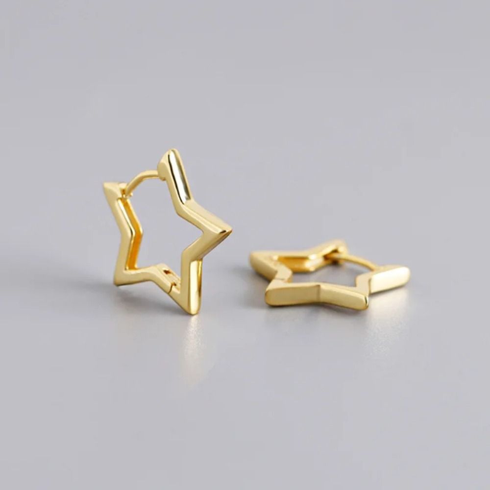 Alloy Mini Star Earrings Gold/Silver Five Pointed Star Earrings New Minimalist Earrings  Women