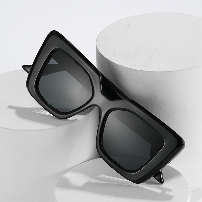 Box sunglasses, hot jelly color Internet celebrity glasses, personalized big frame street sunglasses women