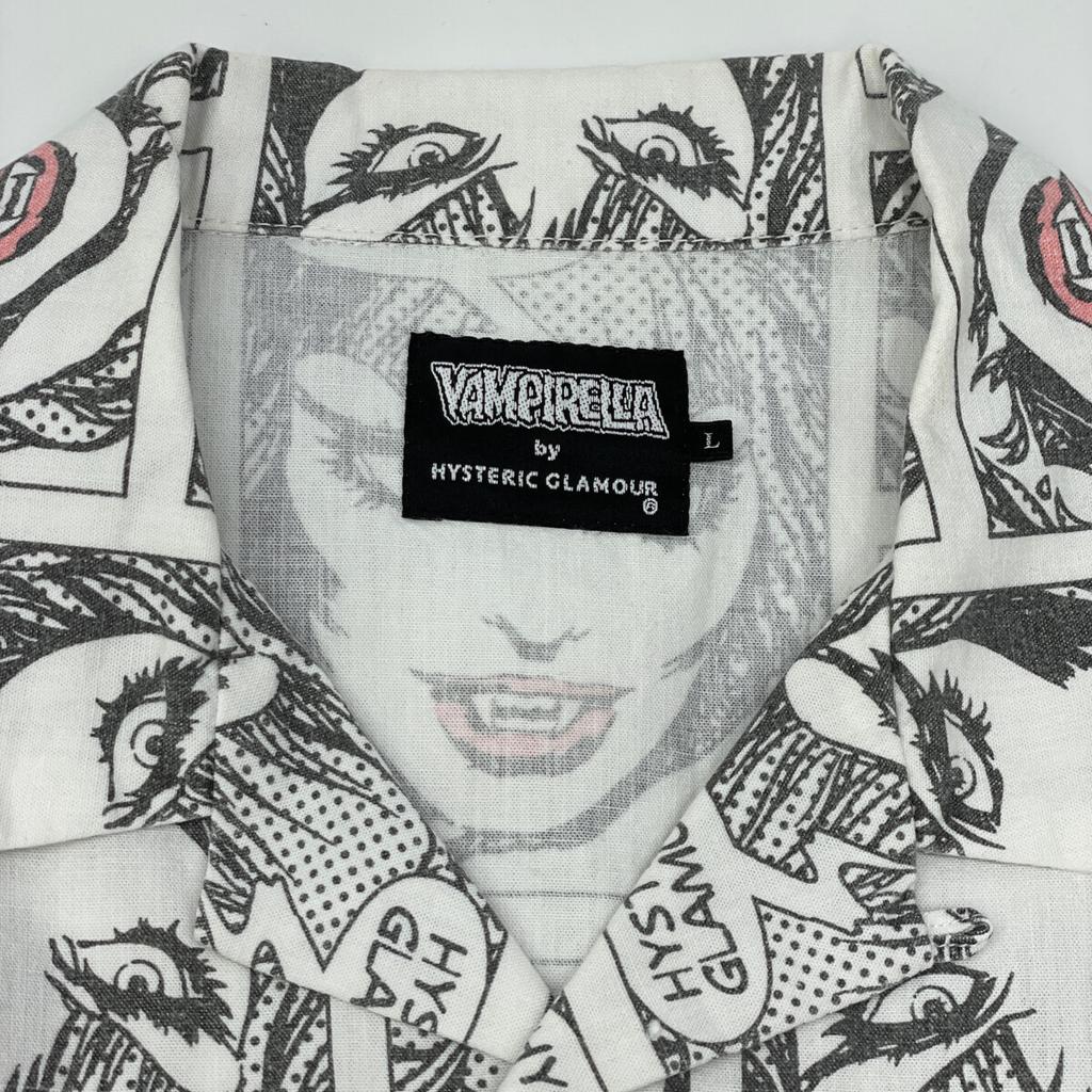 HYSTERIC GLAMOUR ×VAMPIRELLA CAUGHT DEMON Pattern 02232AH01 Shirt Tops L whiteUsed