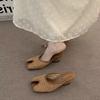 High-heeled Niche Bohemian Women's Outerwear Summer Vacation Woven Thick-heeled Baotou Sandals