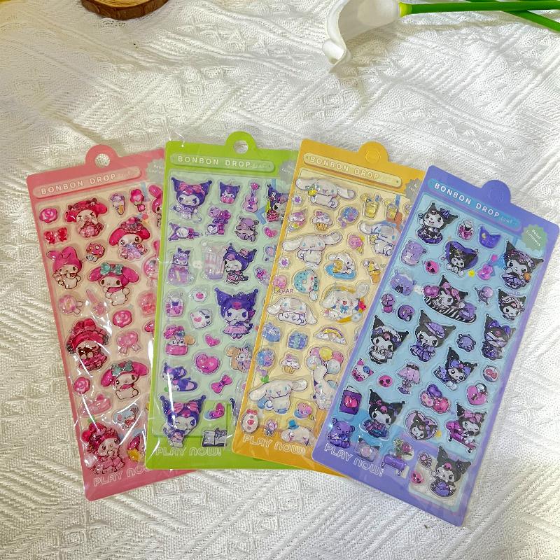 High-value Cartoon Kuromi 3-Year-Old Solid 3D Decorative Stickers Children's Festival Gift