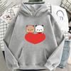 Cartoon Panda Bubu And Dudu Heart Women Hoodie Sweatshirt Kawaii Harajuku Round Neck Harajuku Unisex Printed Clothes