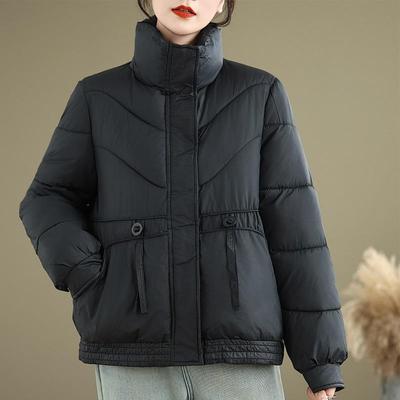 Осень-Весна-Зима Хлопковая подкладка свободная верхняя одежда женская повседневная свободная куртка Пальто