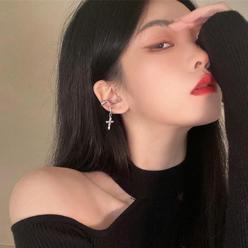 Превосходные чувствительные серьги с асимметричной пряжкой из циркония без пирсинга можно носить с клипсами для ушей