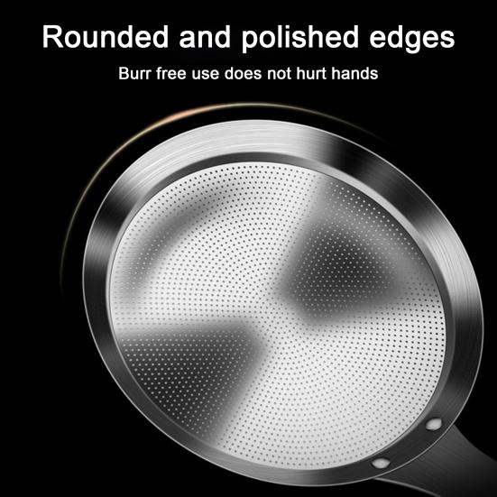 Сетчатый фильтр из нержавеющей стали с длинной ручкой, мелкая сетка, пена для жира, масляный фильтр, ложка, металлическое сито, дуршлаг, скиммер, кухонные принадлежности