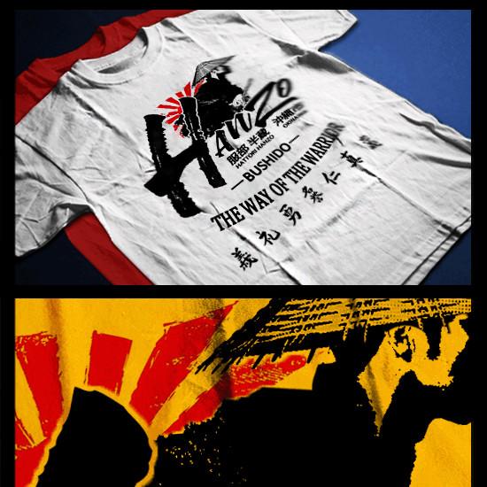 Самурай Воин Кодекс Бусидо Кандзи Японская Катана Ронин Войны Убийца Унисекс Футболка