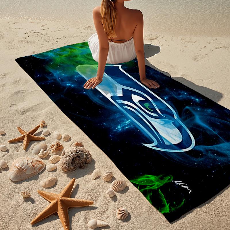 Seahawks Team Spirit Microfiber Beach Towel, Lightweight And Quick-Dry, for Summer Travel, Beach Essential, Swimming Pool